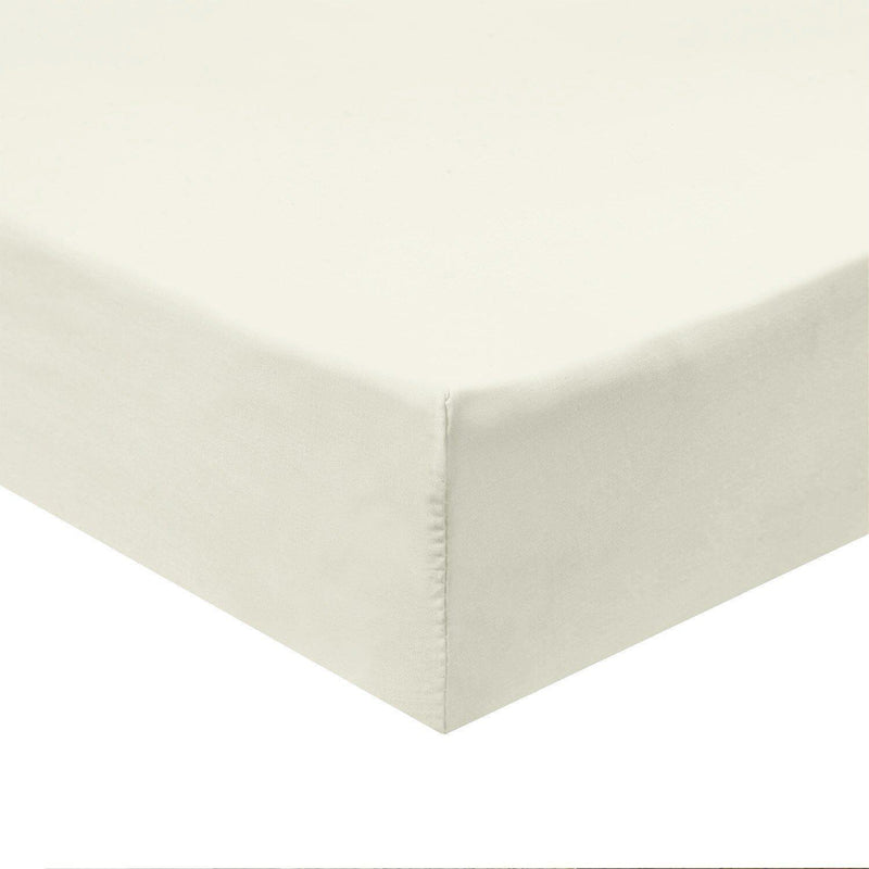 Luxurious White Cotton Fitted Sheet with Adjustable Fastener