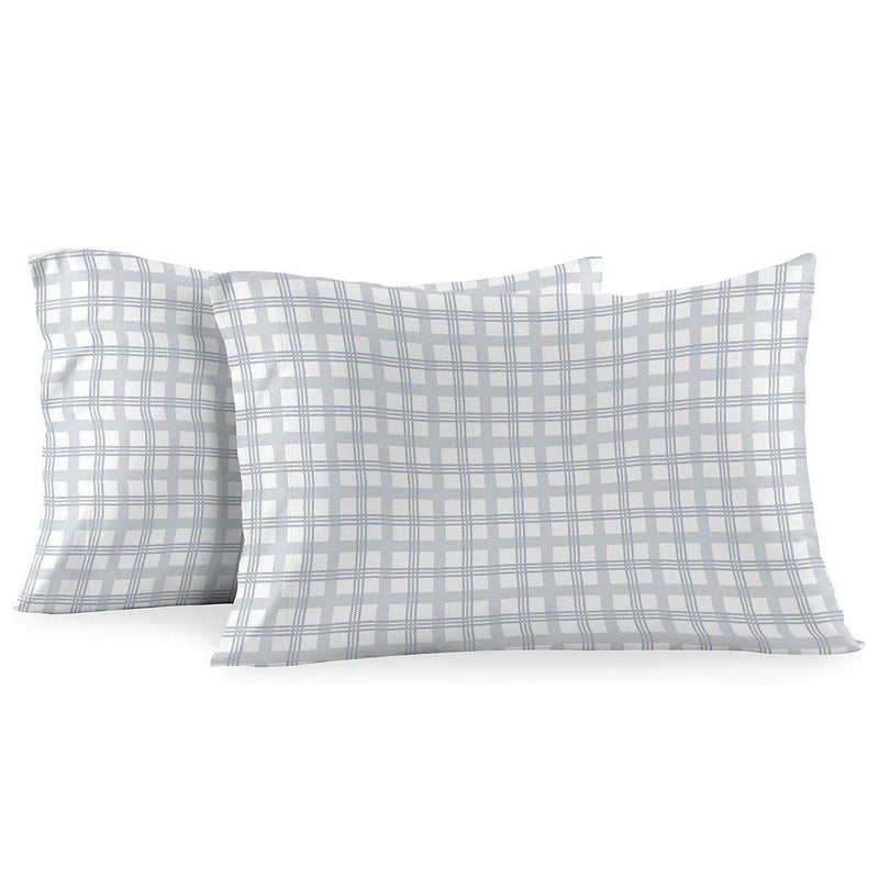 Heavyweight Printed Flannel Duvet Covers 170GSM - Gray Check-Wholesale Beddings