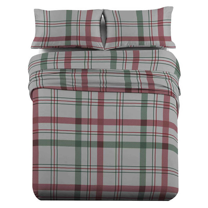 Heavyweight Printed Flannel Sheets 170GSM - Dessines Plaid-Wholesale Beddings