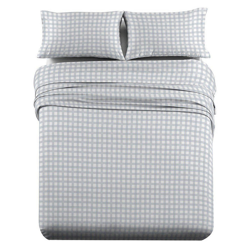 Heavyweight Printed Flannel Sheets 170GSM - Gray Check-Wholesale Beddings