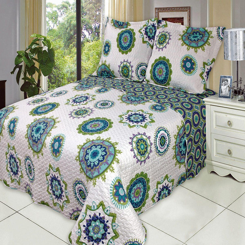 Julia Fashion Floral Design Quilt Set Oversized Lightweight Mini Sets-Wholesale Beddings