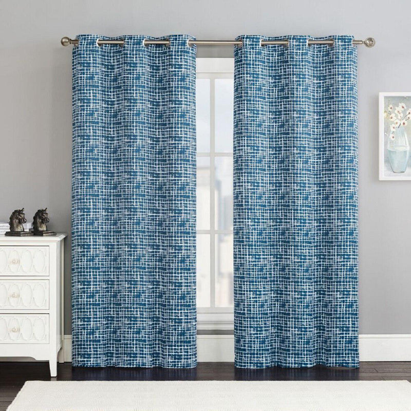 Lenox Thermal Room-Darkening Grommet Top Curtain Panels (Set of 2)-Wholesale Beddings