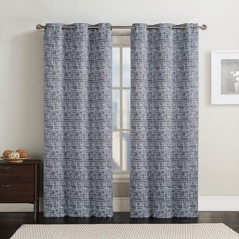 Lenox Thermal Room-Darkening Grommet Top Curtain Panels (Set of 2)-Wholesale Beddings