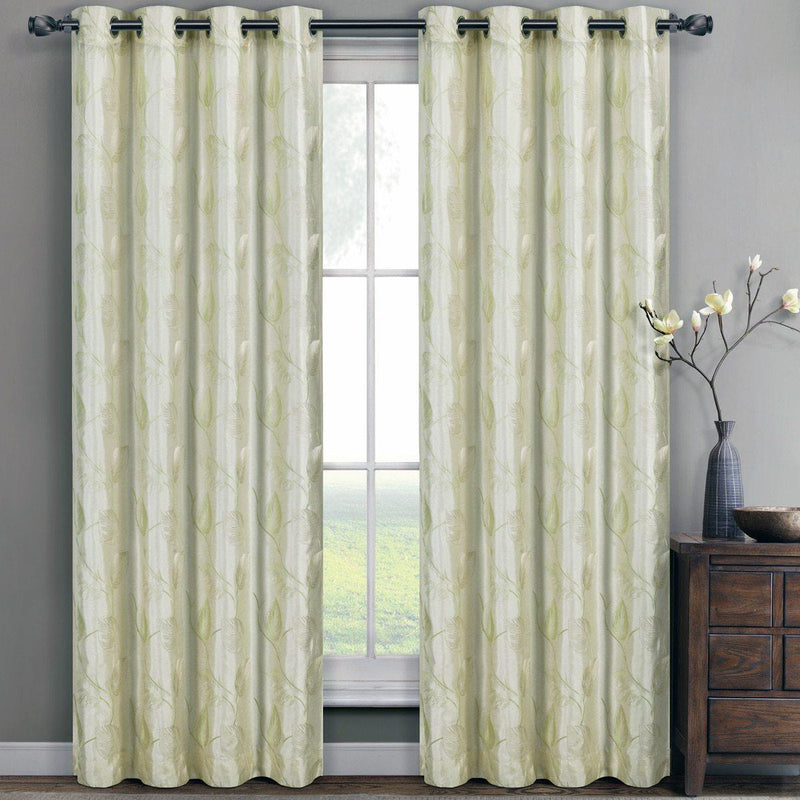 Olivia Embroidered Lined Curtain Panels (Set of 2)-Wholesale Beddings