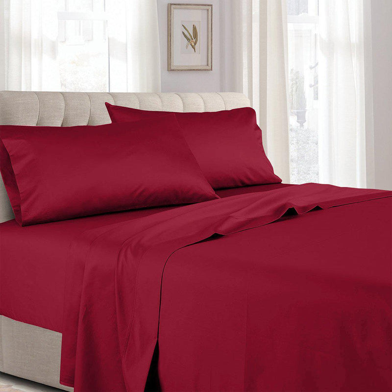 Olympic Queen 100% Cotton Sateen Sheets 300tc Solid Sheet Set-Wholesale Beddings