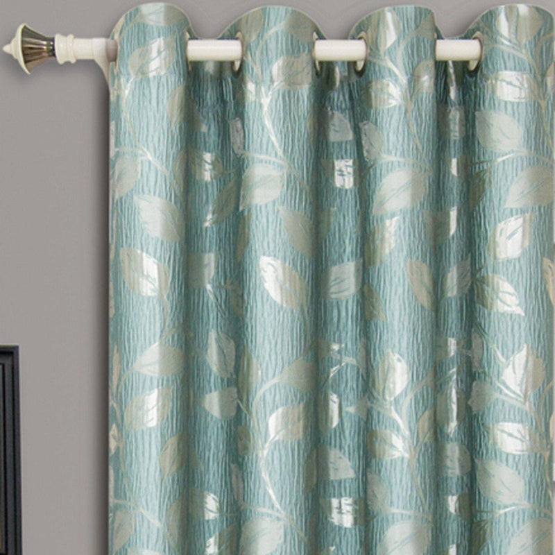 Pair Charlotte Leafy Jacquard Drapes Grommet Window Curtains (Set of 2 Panels)-Wholesale Beddings