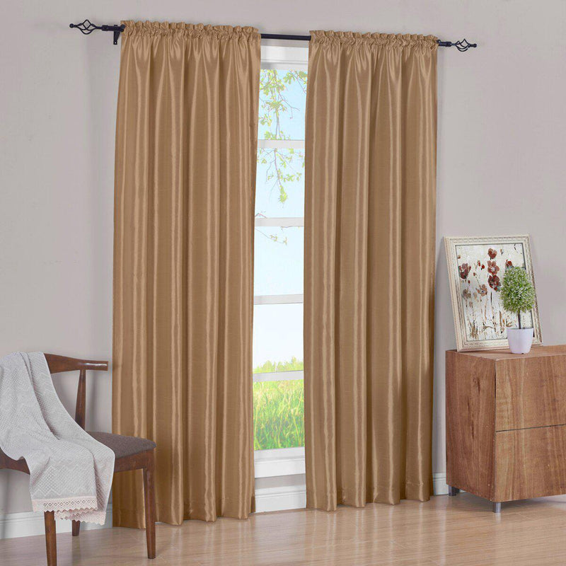 Pair Curtain Panels Soho Faux Silk (Set of 2)-Wholesale Beddings