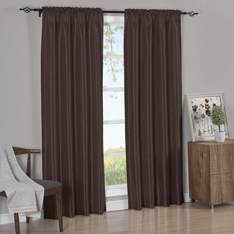 Pair Curtain Panels Soho Faux Silk (Set of 2)-Wholesale Beddings