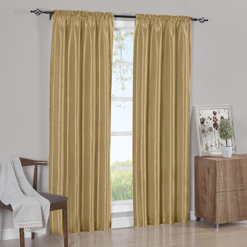 Pair Curtain Panels Soho Faux Silk (Set of 2)-Wholesale Beddings