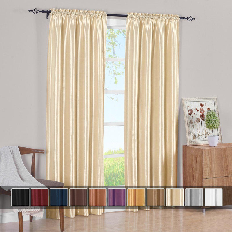 Pair Curtain Panels Soho Faux Silk (Set of 2)-Wholesale Beddings