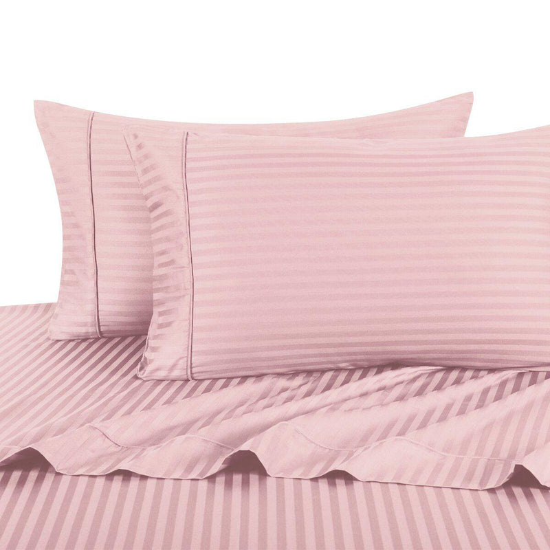 Pair Standard Or King Pillowcases 600 Thread Count 100% Cotton Damask Striped-Wholesale Beddings