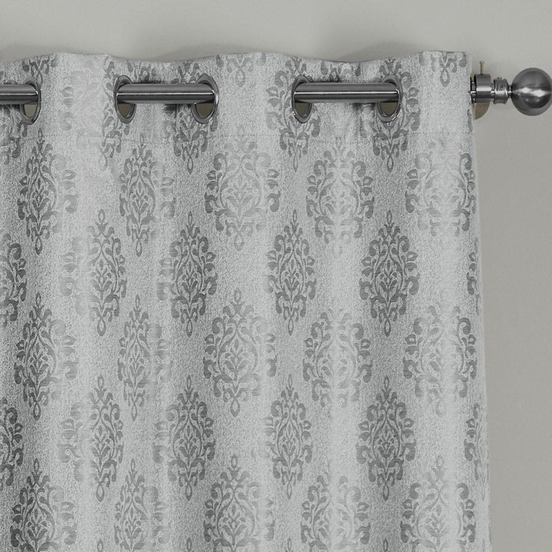 Paisley Thermal Blackout Jacquard Grommet Top Curtain Pair Panels-Wholesale Beddings