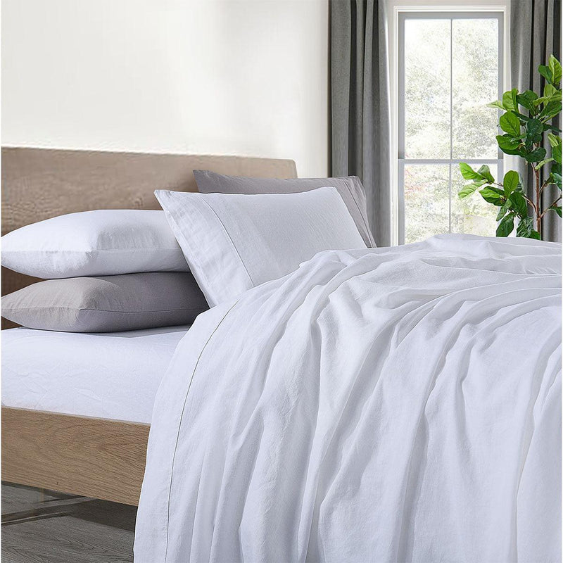 Pre-Washed Belgian Flax Linen Cotton Pillowcases (Pair)-Wholesale Beddings