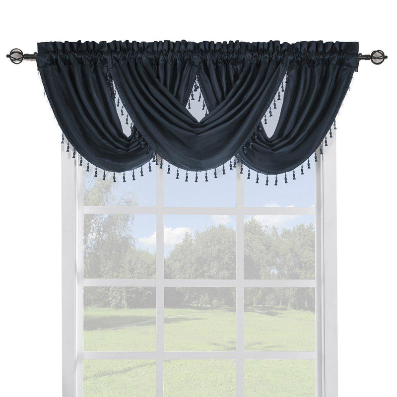 Soho Faux Silk Curtain Panels or Waterfall Valance (Single)-Wholesale Beddings