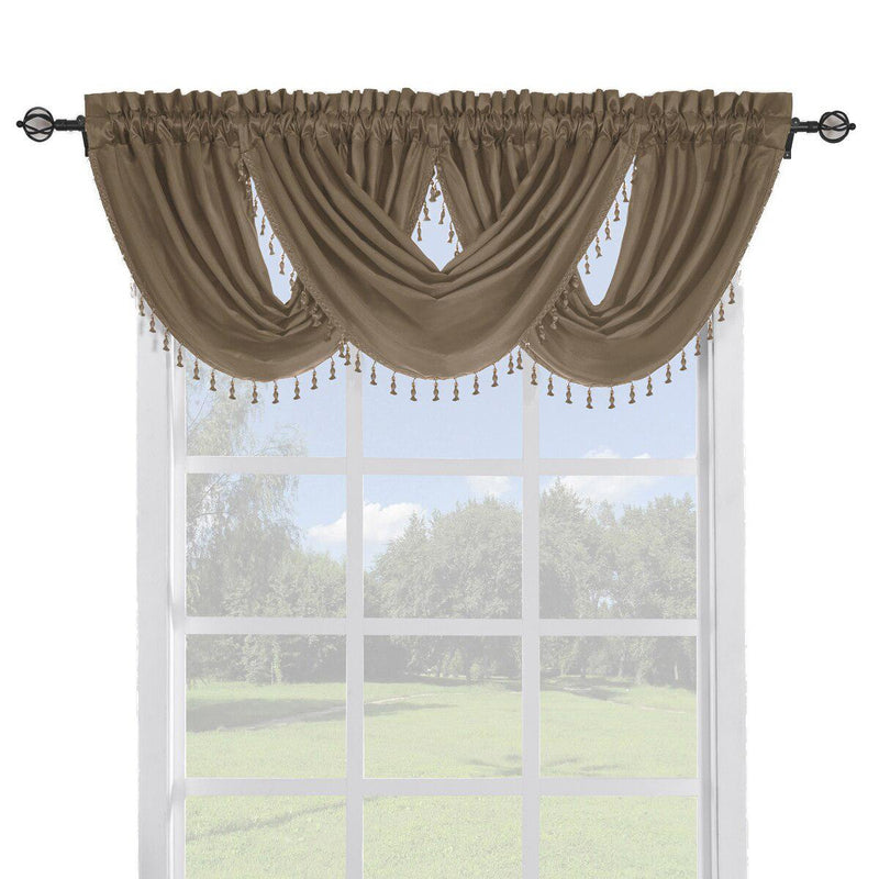 Soho Faux Silk Curtain Panels or Waterfall Valance (Single)-Wholesale Beddings