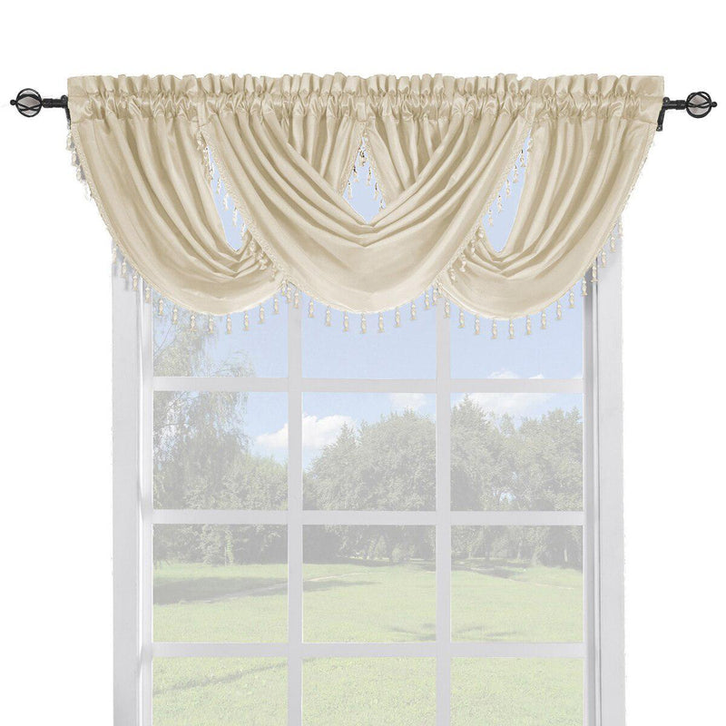 Soho Faux Silk Curtain Panels or Waterfall Valance (Single)-Wholesale Beddings