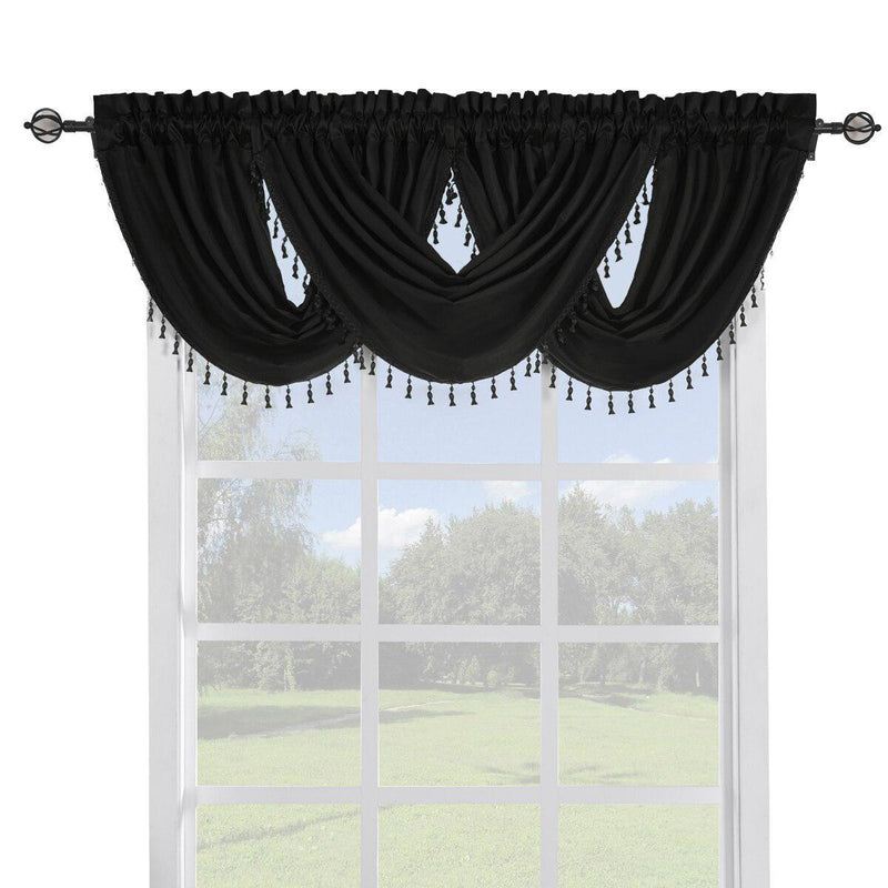 Soho Faux Silk Curtain Panels or Waterfall Valance (Single)-Wholesale Beddings