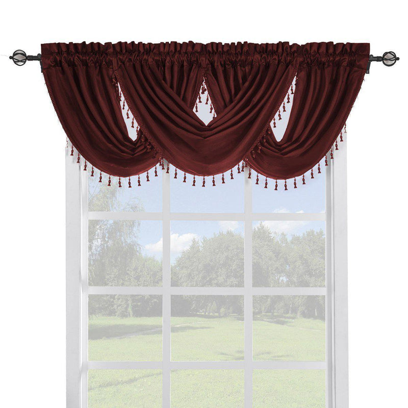 Soho Faux Silk Curtain Panels or Waterfall Valance (Single)-Wholesale Beddings