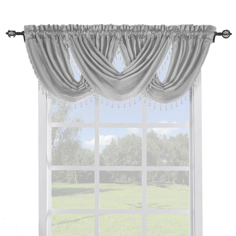 Soho Faux Silk Curtain Panels or Waterfall Valance (Single)-Wholesale Beddings