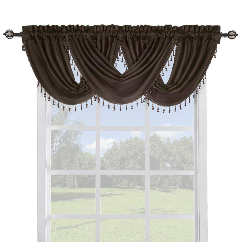 Soho Faux Silk Curtain Panels or Waterfall Valance (Single)-Wholesale Beddings