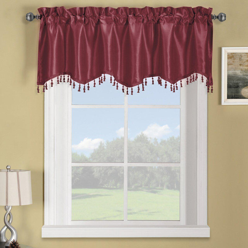 Soho Faux Silk Rod Pocket Curtain Panels- Matching Valance (Single)-Wholesale Beddings