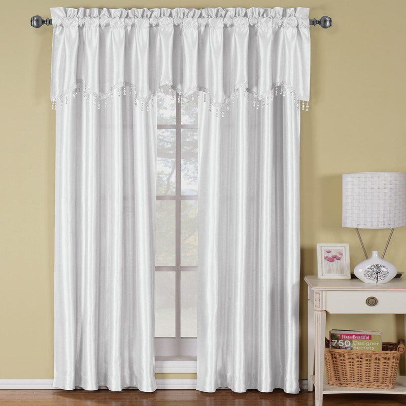 Soho Faux Silk Rod Pocket Curtain Panels- Matching Valance (Single)-Wholesale Beddings