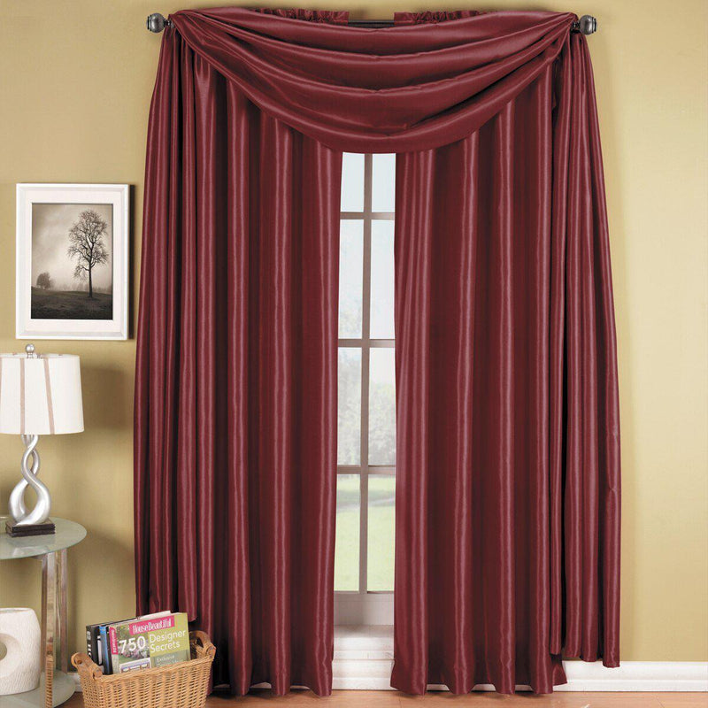 Soho Faux Silk Rod Pocket Window Treatment Scarf or Panel (Single)-Wholesale Beddings