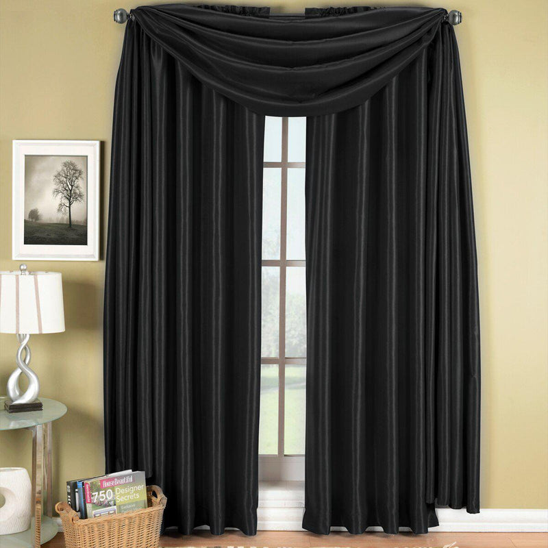 Soho Faux Silk Rod Pocket Window Treatment Scarf or Panel (Single)-Wholesale Beddings