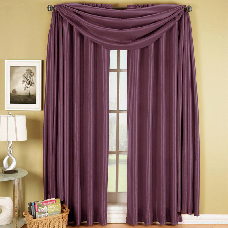 Soho Faux Silk Rod Pocket Window Treatment Scarf or Panel (Single)-Wholesale Beddings