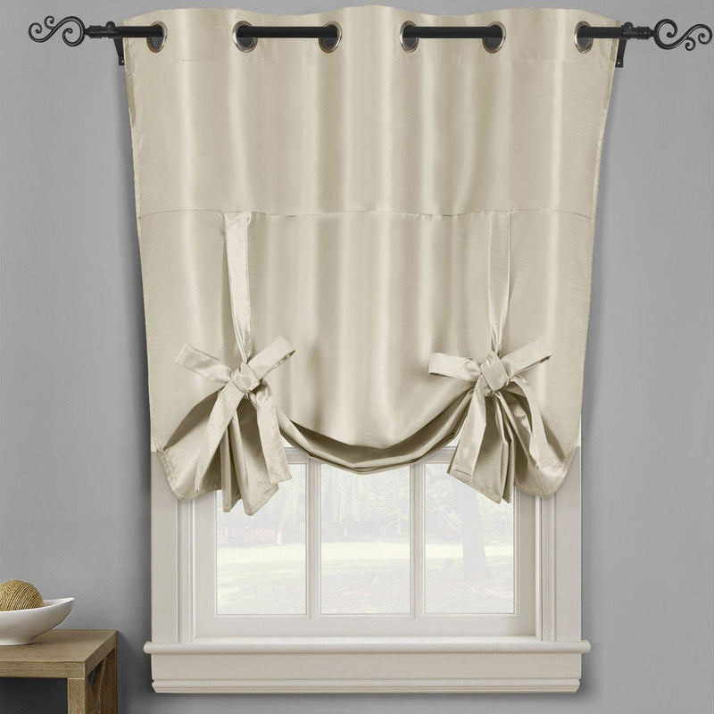 Soho Triple-Pass Thermal Insulated Blackout Curtain Top Grommet - Tie Up Shade for Small Window ( 42" W X 63" L)-Wholesale Beddings