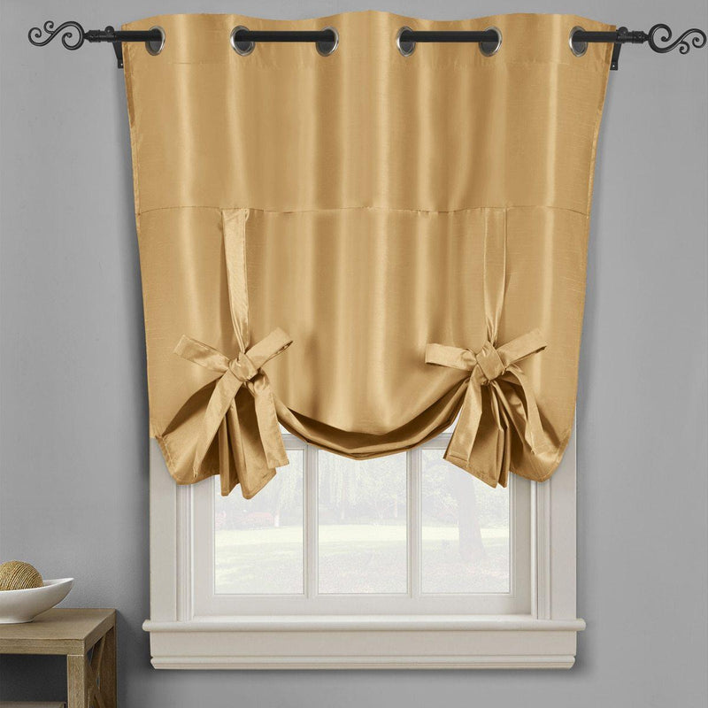 Soho Triple-Pass Thermal Insulated Blackout Curtain Top Grommet - Tie Up Shade for Small Window ( 42" W X 63" L)-Wholesale Beddings