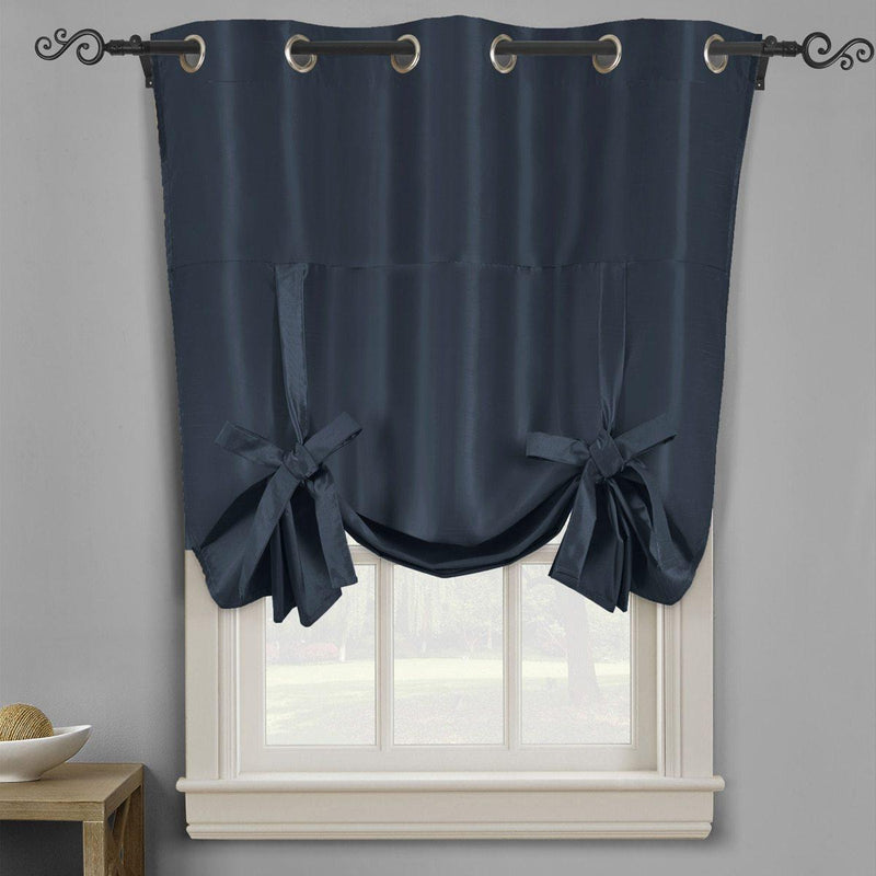 Soho Triple-Pass Thermal Insulated Blackout Curtain Top Grommet - Tie Up Shade for Small Window ( 42" W X 63" L)-Wholesale Beddings