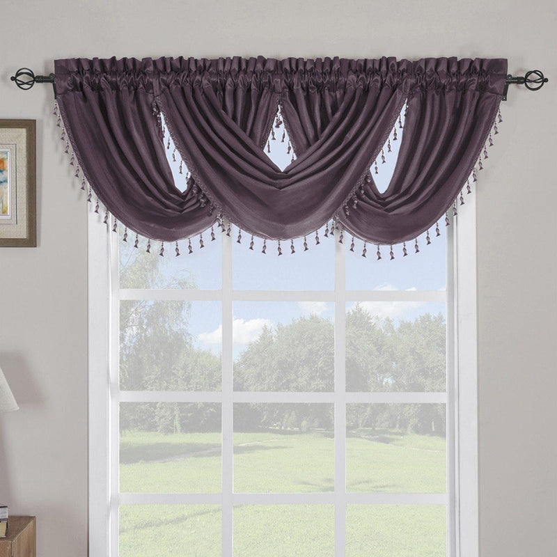 Soho Waterfall Decorative Trim Window Valance 57”wx 37”L (Single)-Wholesale Beddings