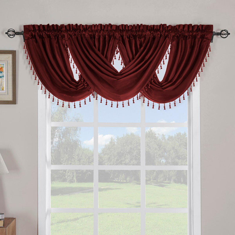 Soho Waterfall Decorative Trim Window Valance 57”wx 37”L (Single)-Wholesale Beddings