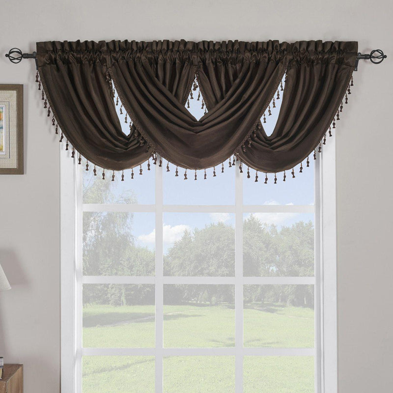 Soho Waterfall Decorative Trim Window Valance 57”wx 37”L (Single)-Wholesale Beddings