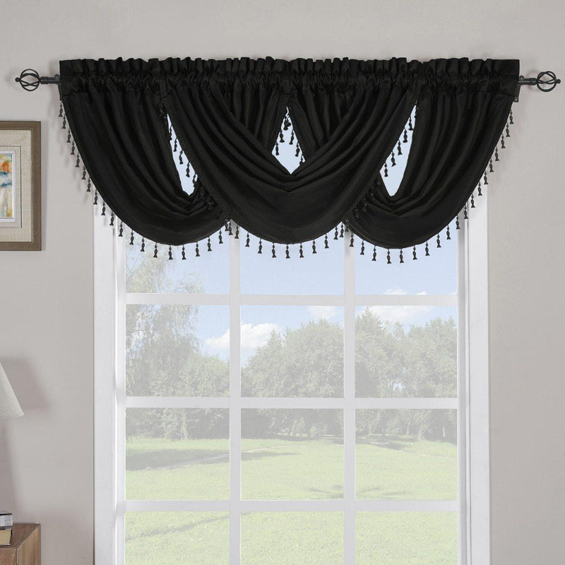 Soho Waterfall Decorative Trim Window Valance 57”wx 37”L (Single)-Wholesale Beddings