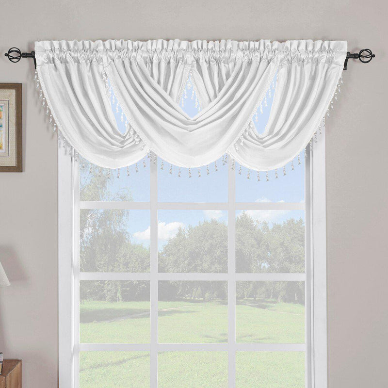 Soho Waterfall Decorative Trim Window Valance 57”wx 37”L (Single)-Wholesale Beddings