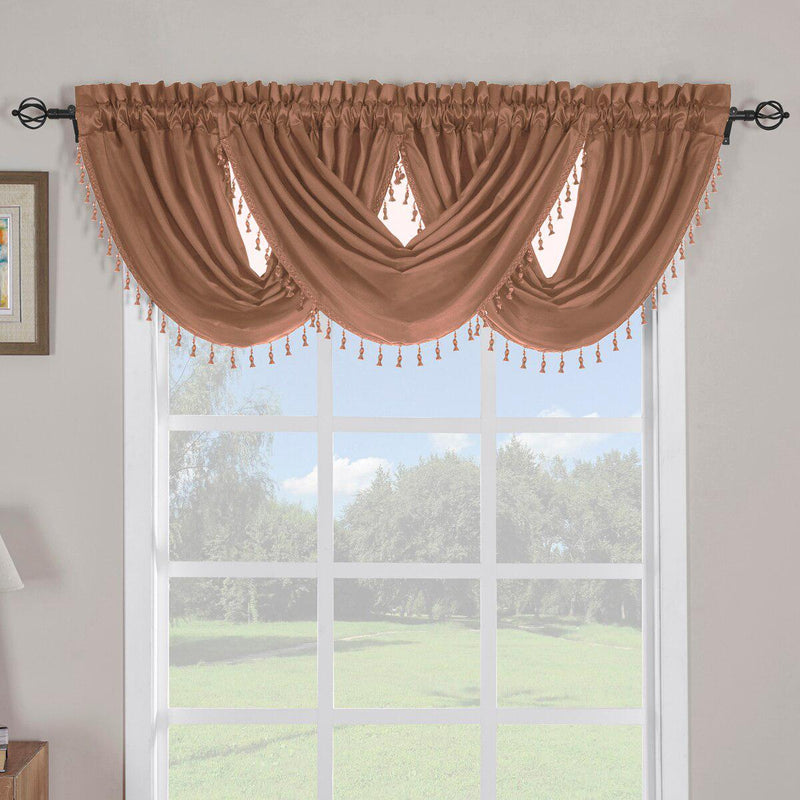 Soho Waterfall Decorative Trim Window Valance 57”wx 37”L (Single)-Wholesale Beddings