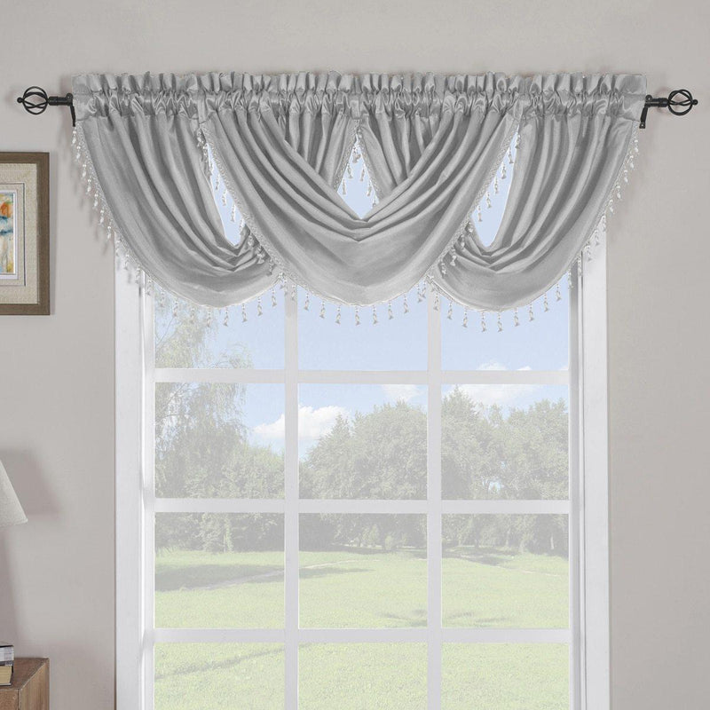 Soho Waterfall Decorative Trim Window Valance 57”wx 37”L (Single)-Wholesale Beddings