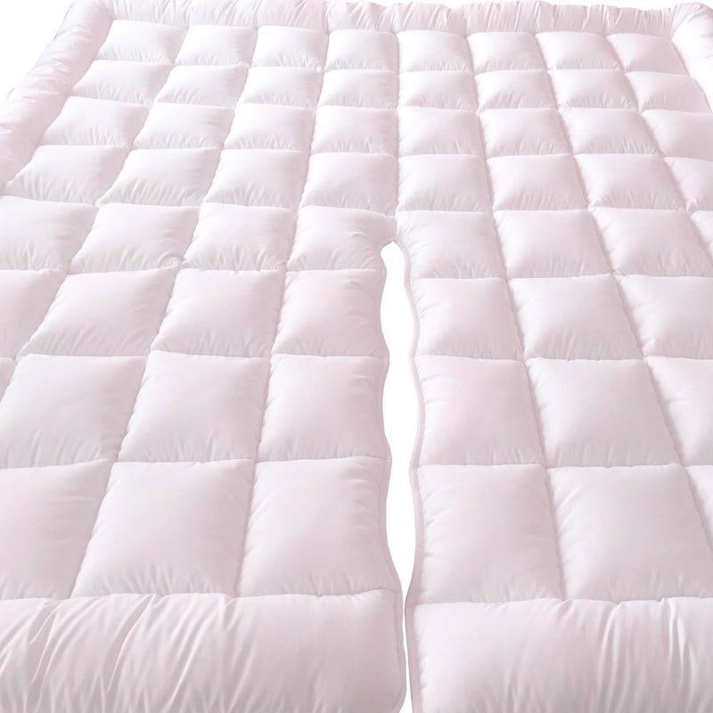 Split Top King Plush 2 Inches Mattress Pad Down Alternative Anchor Bands-Wholesale Beddings