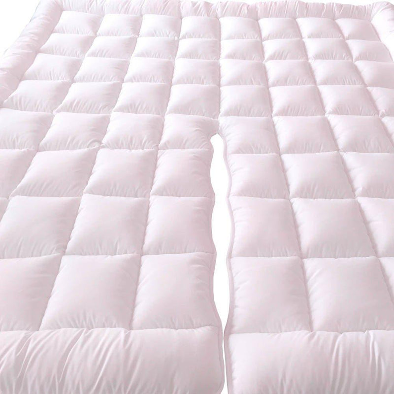 Top Split California King Plush 2 Inches Mattress Pad Down Alternative Anchor Bands-Wholesale Beddings